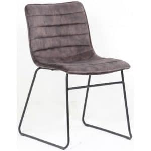 2 x Ryan spisebordsstole i velour H77 cm - Sort/Grå