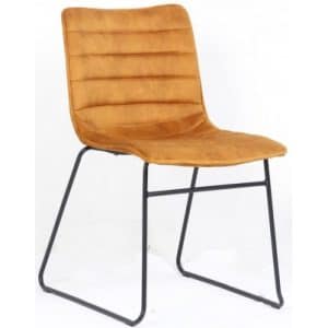 2 x Ryan spisebordsstole i velour H77 cm - Sort/Guld