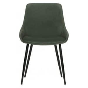 2 x Spisebordsstole i velour H83 x B51 x D55 cm - Mat grøn