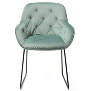 2 x Tara Spisebordsstole H84 cm velour - Sort/Jadegrøn