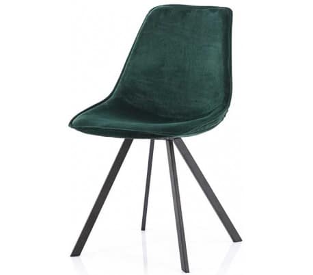 Belle spisebordsstol i velour og metal H87 cm - Grøn