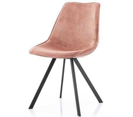 Belle spisebordsstol i velour og metal H87 cm - Pink