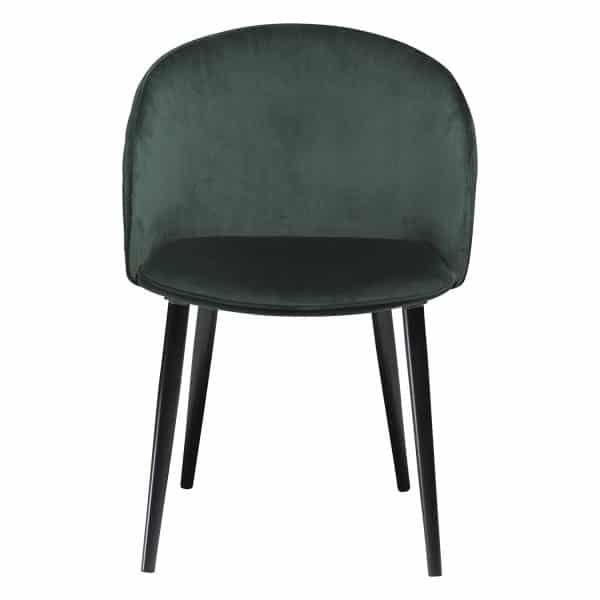 DAN-FORM Dual spisebordsstol, m. armlæn - grøn velour og sort stål