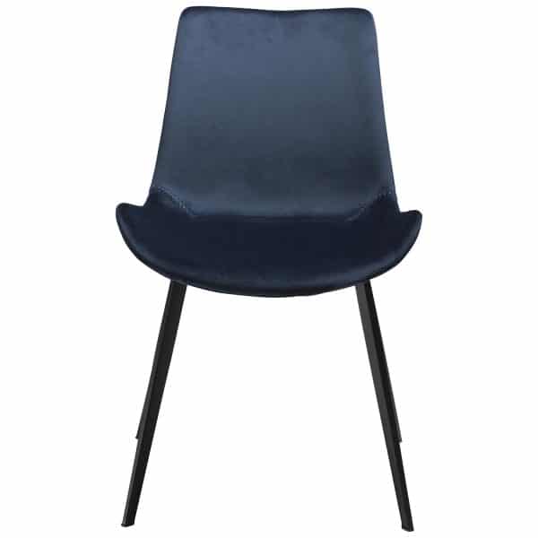 DAN-FORM Hype spisebordsstol - blå velour og sort stål