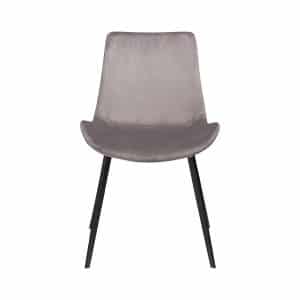 DAN-FORM Hype spisebordsstol - grå velour og sort stål