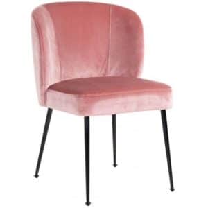 Fallon spisebordsstol i velour H84 cm - Sort/Rosa