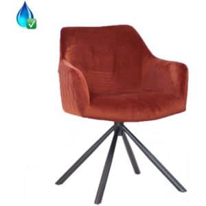 Furtado rotérbar spisebordsstol i velour H80 cm - Sort/Kobber