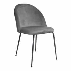 HOUSE NORDIC Geneve spisebordsstol - grå/sort velour/stål