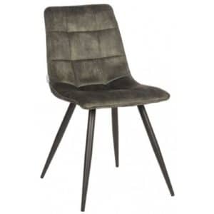 Jelt spisesbordsstol i velour og metal H85 cm - Sort/Jægergrøn