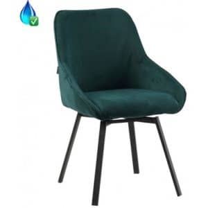 Luna rotérbar spisebordsstol i ripcurl H92 cm - Sort/Mørkegrøn
