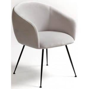 Spisebordsstol i velour og metal H81 cm - Sort/Grå