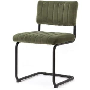 Spisebordsstol i velour og metal H83 cm - Grøn