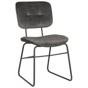 Spisebordsstol i velour og metal H87 cm - Antracit