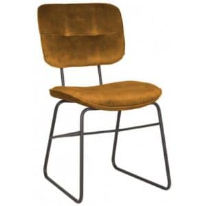 Spisebordsstol i velour og metal H87 cm - Okker