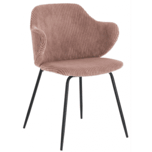 Suanne spisebordsstol i velour ripcurl H79 cm - Sort/Pink