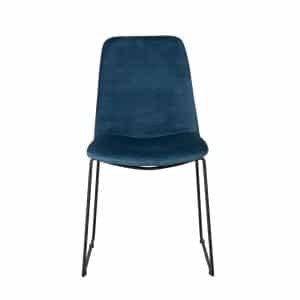 VENTURE DESIGN Muce spisebordsstol - blå velour og sort metal