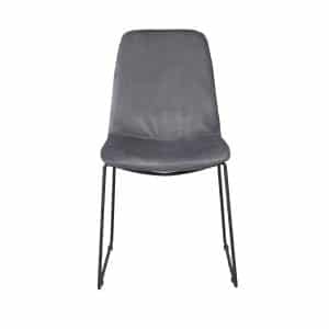 VENTURE DESIGN Muce spisebordsstol - grå velour og sort metal