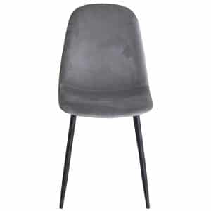 VENTURE DESIGN Polar spisebordsstol - grå velour og sort metal