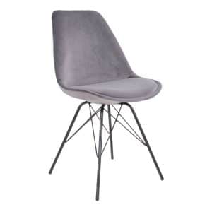 Oslo spisebordsstol grå velour sorte ben