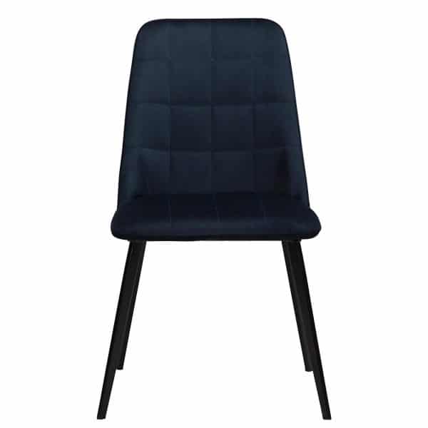 DAN-FORM Embrace spisebordsstol - blå velour og sort stål