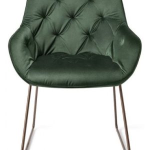 2 x Tara Spisebordsstole H84 cm velour - Rødguld/Junglegrøn