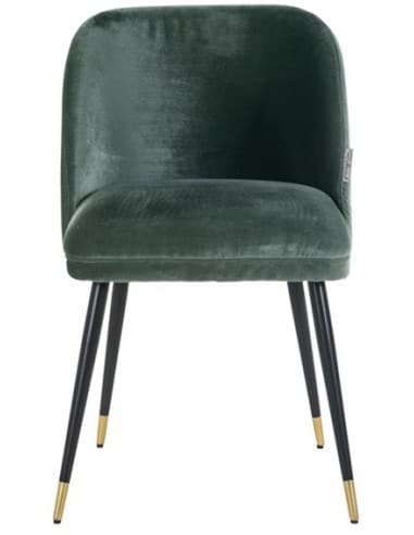 Alicia spisebordsstol i velour H82 cm - Sort/Jadegrøn