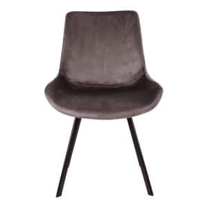 House Nordic Memphis Spisebordsstol - grå velour med sorte ben 86