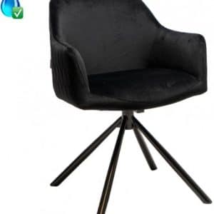 Furtado rotérbar spisebordsstol i velour H80 cm - Sort/Sort