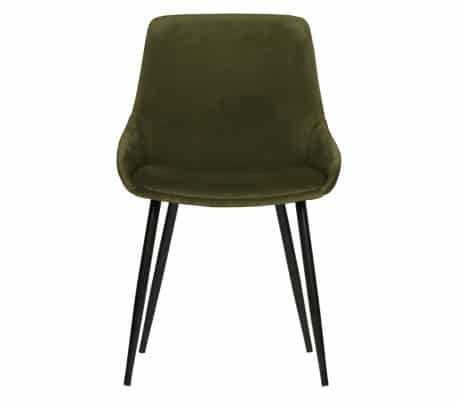 2 x Spisebordsstole i velour H83 x B51 x D55 cm - Græsgrøn