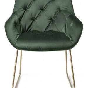 2 x Tara Spisebordsstole H84 cm velour - Guld/Junglegrøn
