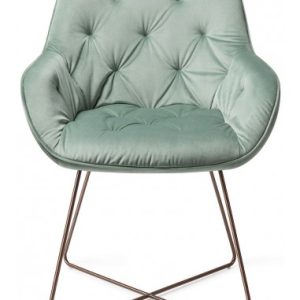 2 x Tara Spisebordsstole H84 cm velour - Rødguld/Jadegrøn