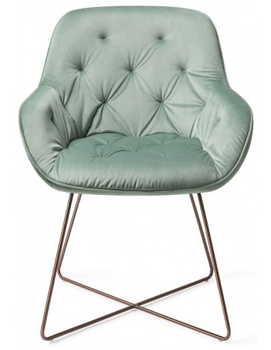 2 x Tara Spisebordsstole H84 cm velour - Rødguld/Jadegrøn