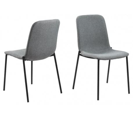 2 x Therese Spisebordsstole i polyester H86 cm - Sort/Lysegrå