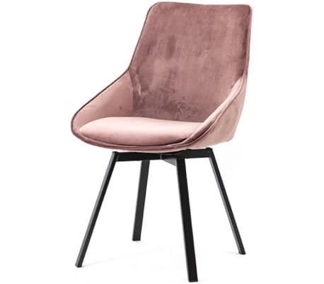 Beau spisebordsstol i velour og metal H87 cm - Pink