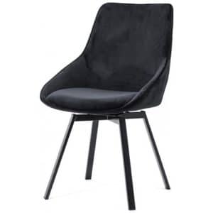 Beau spisebordsstol i velour og metal H87 cm - Sort