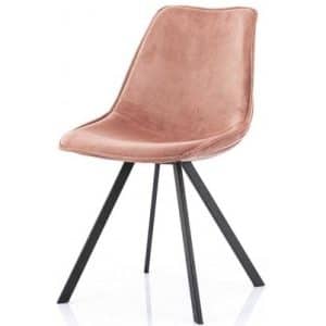 Belle spisebordsstol i velour og metal H87 cm - Pink