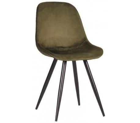 Capri spisebordsstol i velour H88 cm - Armygrøn