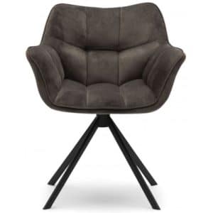 Carnaby Spisebordsstol i velour og metal H80 cm - Sort/Antracit