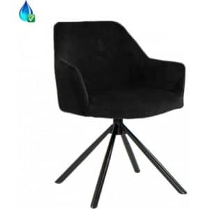 Davie rotérbar Spisebordsstol i velour H85 cm - Sort/Sort