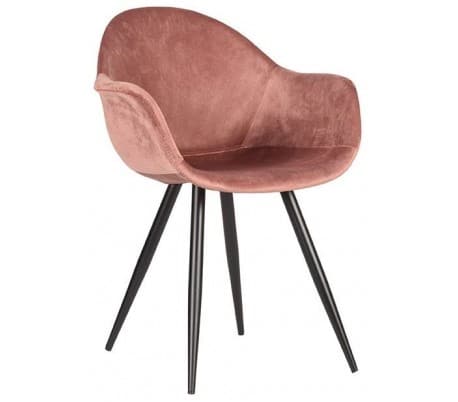 Forli spisesbordsstol i velour og metal H83 cm - Sort/Rosa