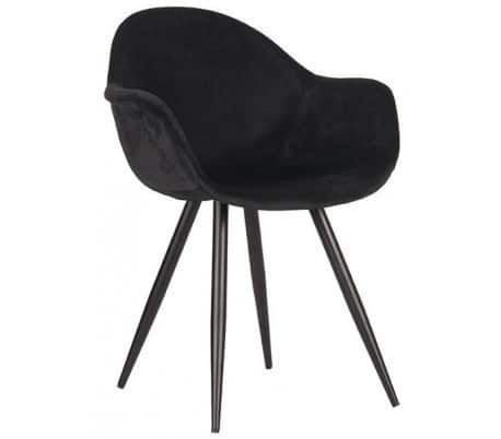 Forli spisesbordsstol i velour og metal H83 cm - Sort/Sort