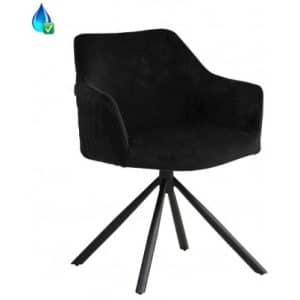 Furtado rotérbar spisebordsstol i velour H80 cm - Sort/Sort