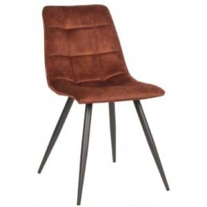 Jelt spisesbordsstol i velour og metal H85 cm - Sort/Rust