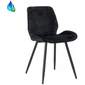 Miami Spisebordsstol i velour H78 cm - Sort/Antracit
