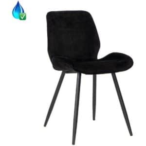 Miami Spisebordsstol i velour H78 cm - Sort/Sort