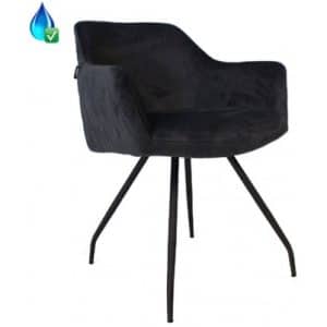 Nelly Spisebordsstol i velour H81,5 cm - Sort/Antracit