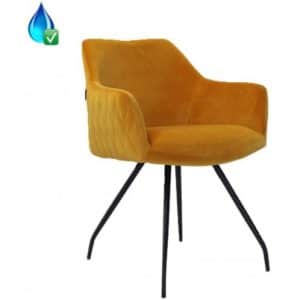 Nelly Spisebordsstol i velour H81,5 cm - Sort/Okker