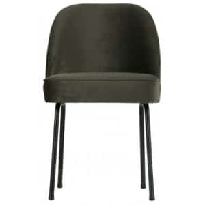 Spisebordsstol i velour H82,5 x B50 x D57 cm - Mørkegrøn