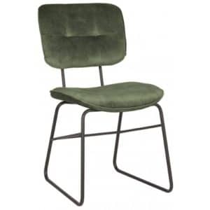 Spisebordsstol i velour og metal H87 cm - Grøn
