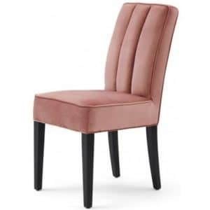 Spisebordsstol i velour og træ H95 cm - Sort/Rosa